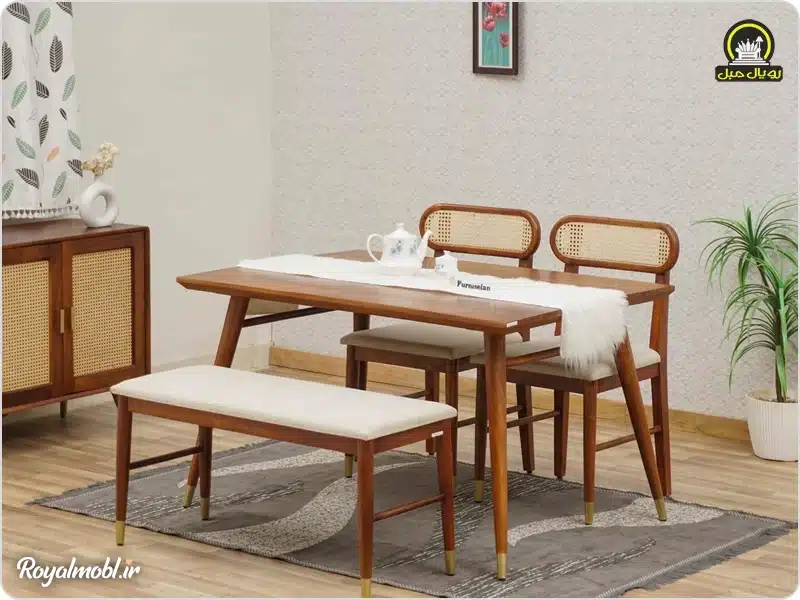 میز ناهارخوری نیمکتی مینیمال