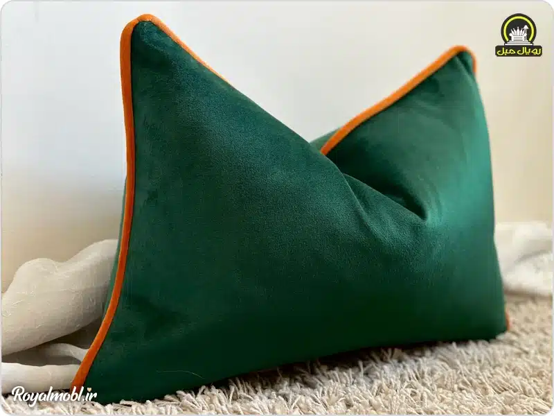 کوسن مخمل سبز رنگ