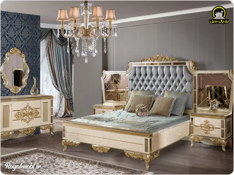 تخت خواب سفید سلطنتی