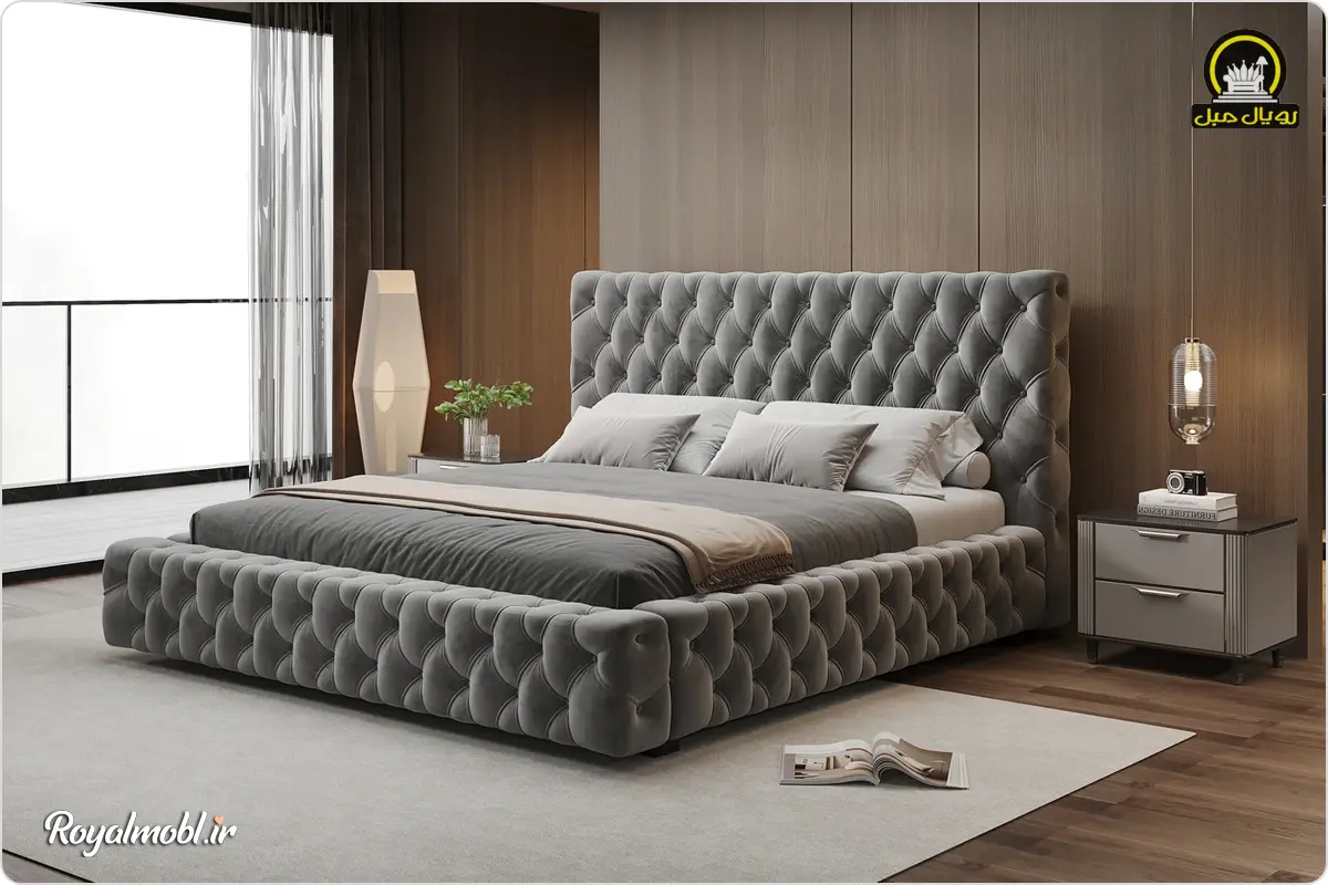 تخت خواب چستر طوسی