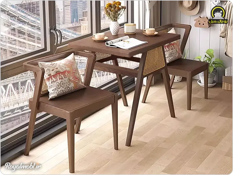 ناهارخوری تمام چوبی قهوه ای پرستو