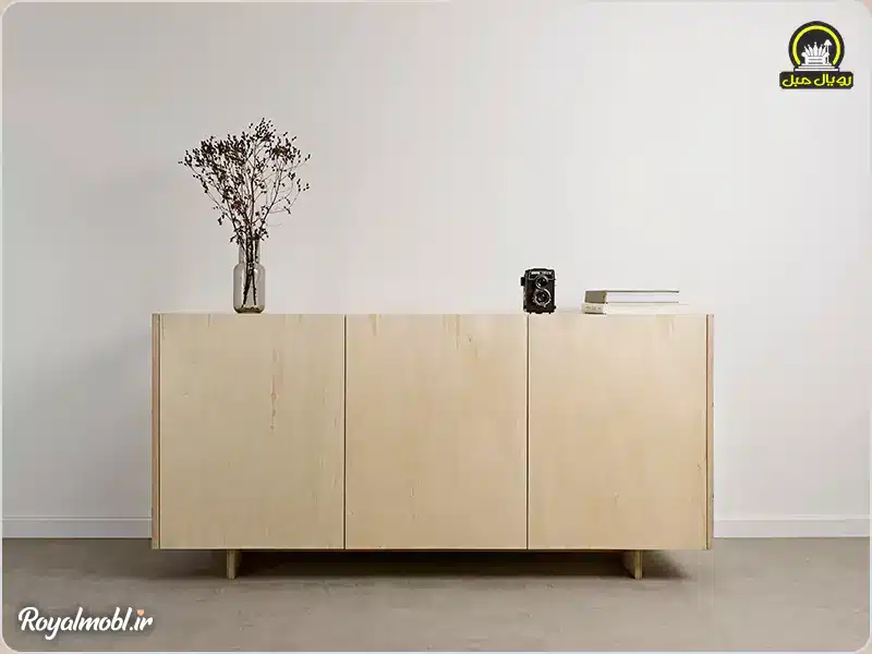 آینه کنسول مینیمال چوبی ساده و شیک برای فضای داخلی