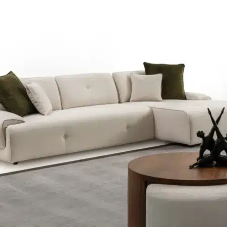 مبل ال مدرن کرم رنگ