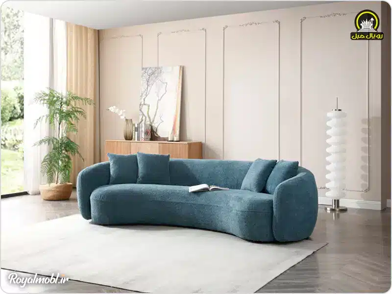 کاناپه آبی رنگ مدرن