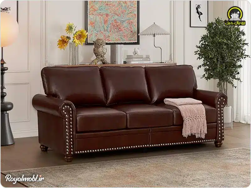 کاناپه قهوهای رنگ چستر کلاسیک