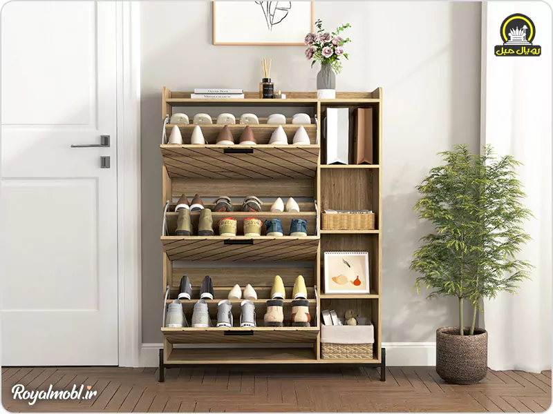 جاکفشی ایستاده چوبی مدرن