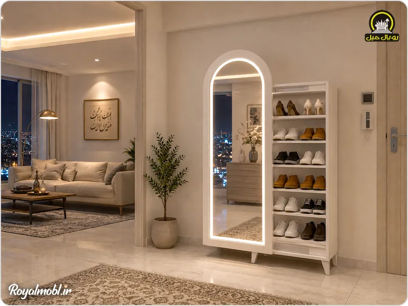 جاکفشی جدید شیک با آینه قدی بزرگ