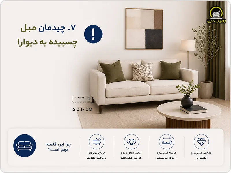 مبل چسبیده به دیوار