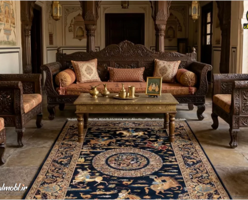 برای فرش شلوغ (سنتی) مبل طرح‌دار بهتره یا ساده؟