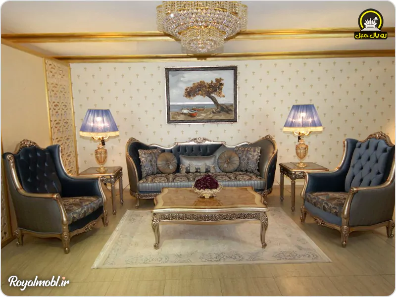 ست مبلمان کلاسیک مشکی ۷ نفره