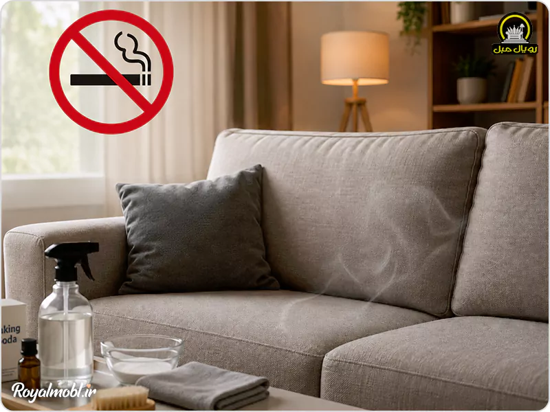 تمیز کردن بوی سیگار با جوش شیرین از مبل