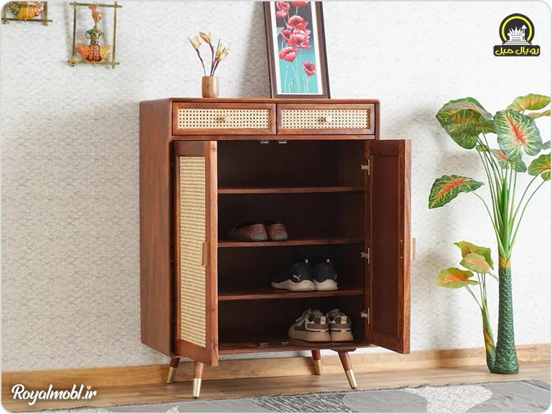 میز کنسول چوبی ساده با عمق مناسب