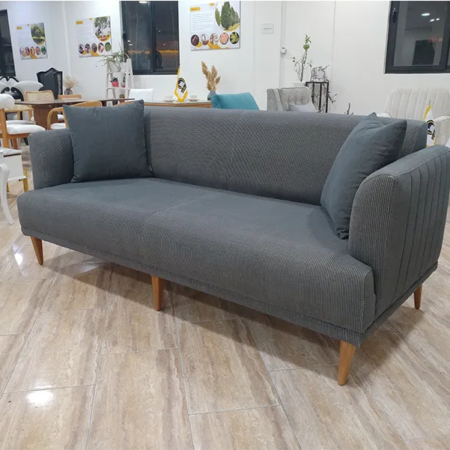 مبل سه نفره طوسی آماده تحویل