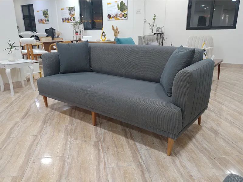 مبل سه نفره طوسی آماده تحویل