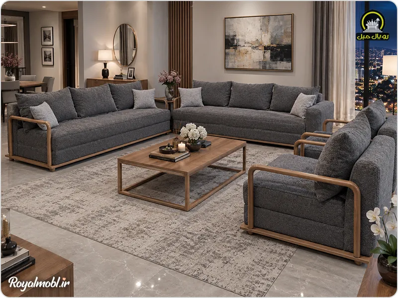 مبلمان مینیمال دسته چوبی